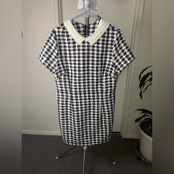 Pearl Collared Tweed Houndstooth dress size 13/14 (Juniors) - Picture 1 of 6